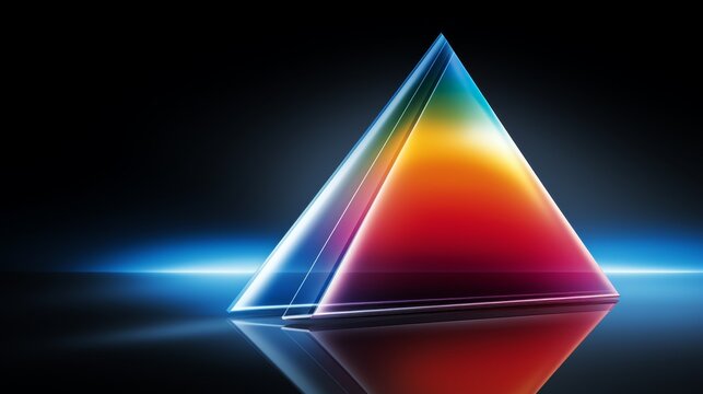 Vibrant prism light effects in space  shimmering colors against a black cosmic background