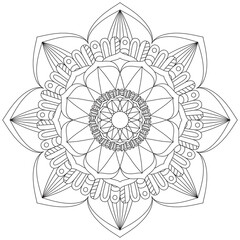 Leaf Flower Petal Coloring Mandala Art Simple Graphic Shape Vector Floral Oriental Outline Vintage Decorative Elements Pattern Illustration Islam Arabic Indian Turkish Mystic Religion Morals Lotus
