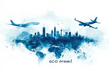 Eco Travel Text Illustration