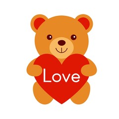Teddy bear holding a heart with love. teddy bear with heart. valentines day,Teddy day