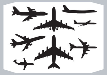 Sleek and Modern Logotype Icons Airplane Silhouettes