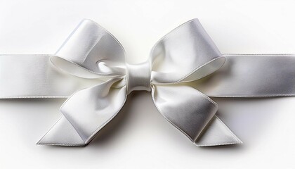 white ribbon bows on a white background
