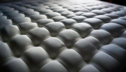 Obraz premium secret to a peaceful night s rest with a close up view of the mattress pattern gently melding with the bed s comfort
