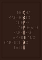 Background with coffee types theme