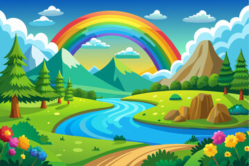 Obraz premium A painting of a cabin by a lake with mountains in the background 