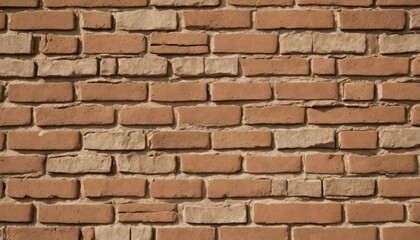 Obraz premium Earthy brown and tan brick wall with subtle cracks and rough edges
