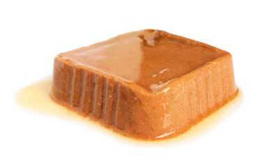 Portion of wet pet food isolated on white