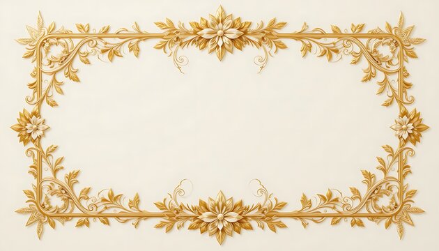 Golden Floral Frame with Delicate Charm