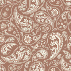 Paisley oriental beige background