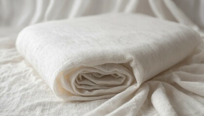 Plain white sheet on textured mohair background with a dreamy blurred effect