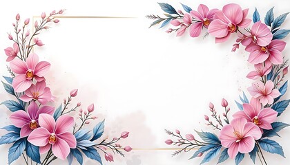 Fototapeta premium Floral Fantasy: An Exquisite Wedding Invitation Design