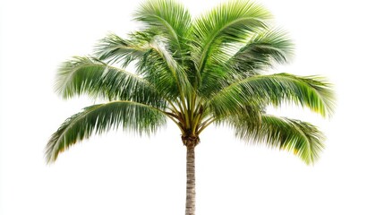 Fototapeta premium Majestic Palm Tree Against a Pristine White Background
