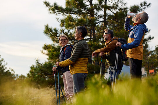 Friends spend the day on a mountain