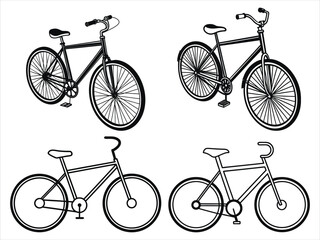 Customizable Bicycle Silhouette Vector Illustration