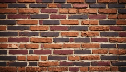 Vintage brick wall with deep burgundy and rust-colored tones in textured detail