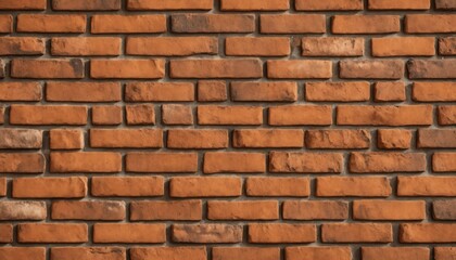 Fototapeta premium Warm burnt orange bricks with soft shadows and visible aged surfaces