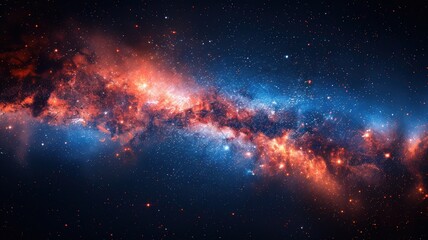 Fototapeta premium blue background, dark blue sparkles, gold splashes and flowers