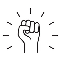 Empowerment strength linear icon. Strong and power line concept. illustration