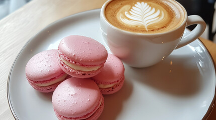 Aromatyczna kawa i delikatne makaroniki to doskonałe połączenie, które umili każdy moment w spokojnym popołudniu.