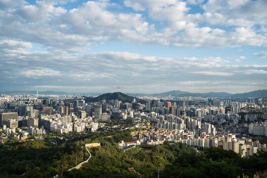 Aerial view to Seoul city