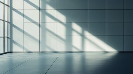 Obraz premium Modern Empty Room with Sunlight and Shadows