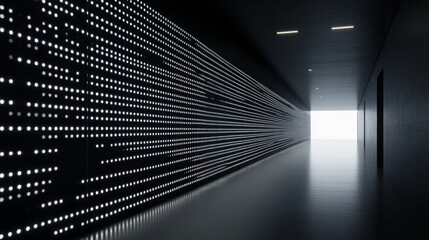 Modern Corridor with Striking LED Wall Design