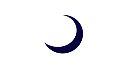 Photo of crescent moon isolated on transparent background