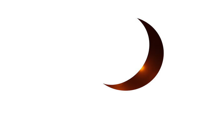 Photo of crescent moon isolated on transparent background