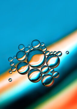 Abstract background with copy space. Many colorful bubbles
