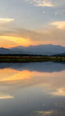 Fototapeta premium sunset on the lake