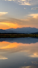 sunset over the lake
