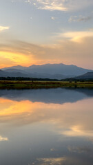 sunset over the lake