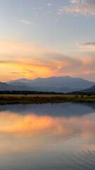 sunset over the lake
