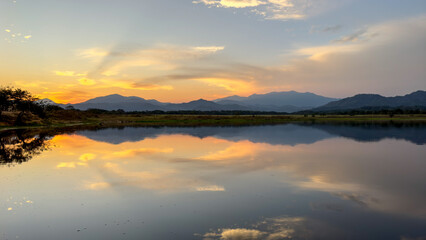 sunset in the mountains