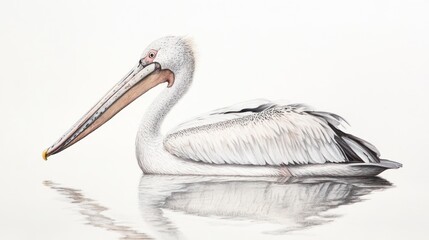 Obraz premium Majestic Pelican in Tranquil Waters: A Stunning Wildlife Artwork