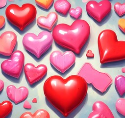 Fototapeta premium Illustration of Heart shape candy.