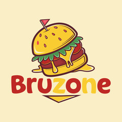 fast food burger logo vector illustration