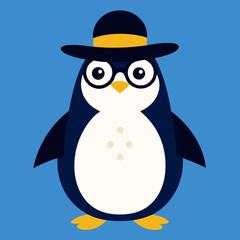 Penguin with hat and glasses