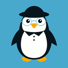 Penguin with hat and glasses