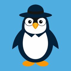 Penguin with hat and glasses