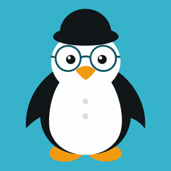 Penguin with hat and glasses
