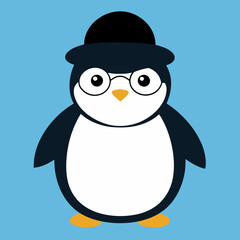 Penguin with hat and glasses