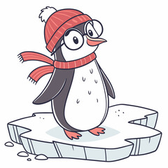 Penguin with hat and glasses