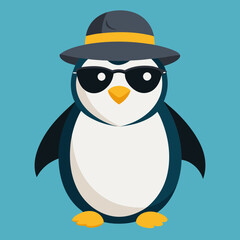 penguin cartoon with sign