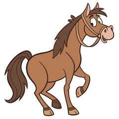 Brown horse cartoon logo