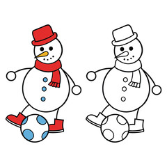 snowman playing football