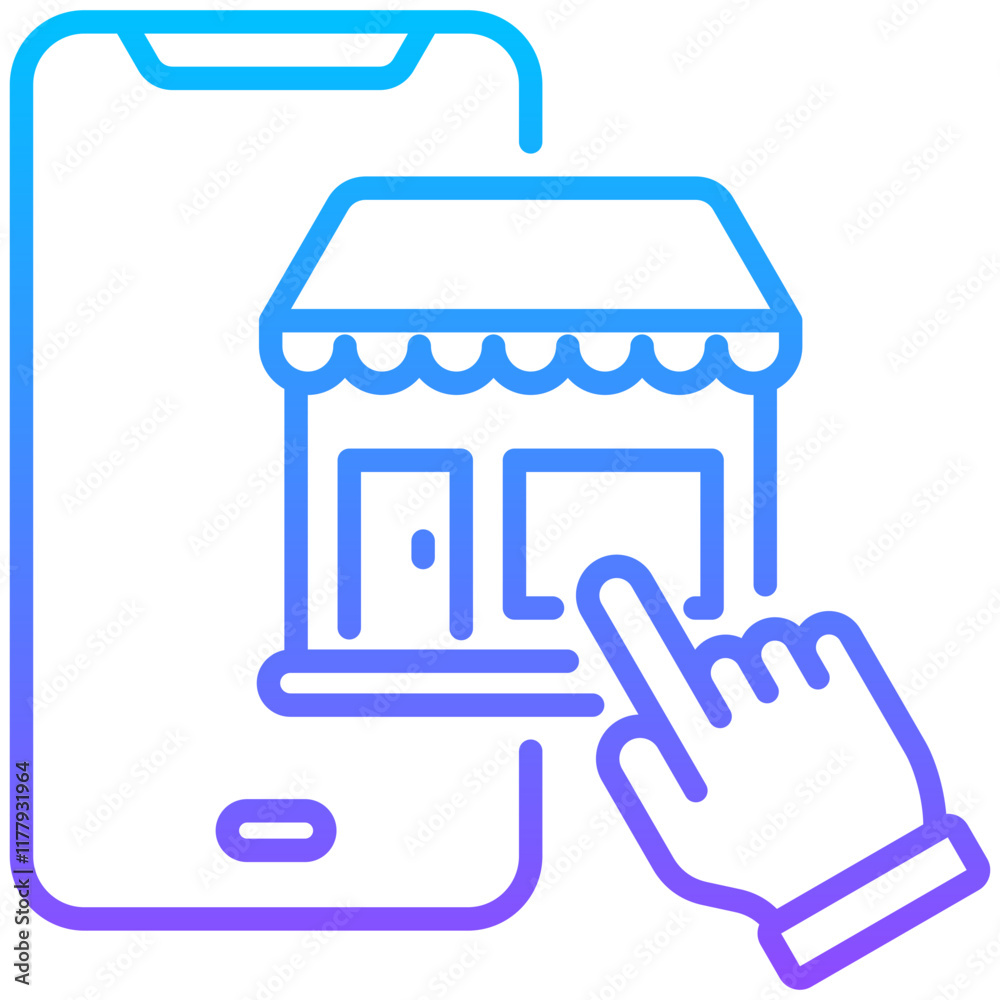 Sticker Mobile Shopping Icon