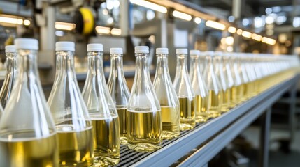 Automated Beverage Production Line with Glass Bottles