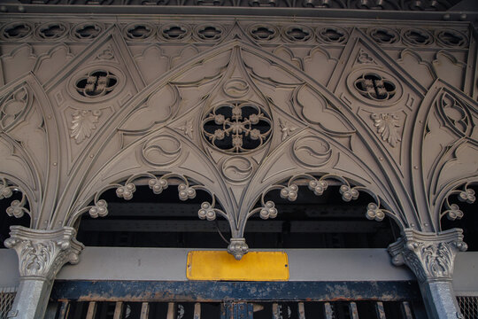 Intricate Gothic architecture detail from a historical building