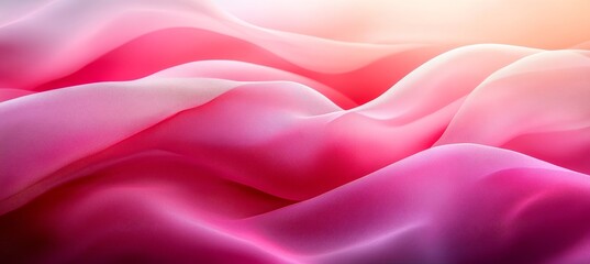 Fototapeta premium Soft Flowing Pink Satin Fabric, Delicate Textured Background, Smooth Gradients, Close Up Detail.